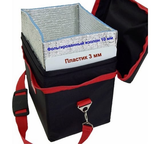 Термосумка A&P Thermo-box Термо-бокс, размер М, черный с красной окантовкой TRB906