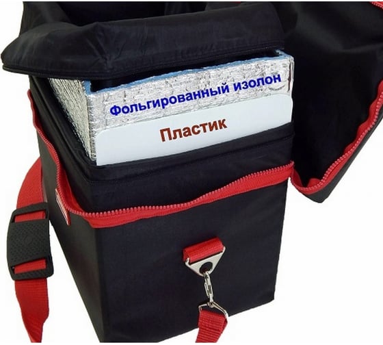 Термосумка A&P Thermo-box Термо-бокс, размер М, черный с красной окантовкой TRB906