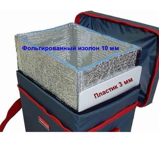 Термосумка A&P Thermo-box Термо-бокс, L, маренго с красной окантовкой TRB1052