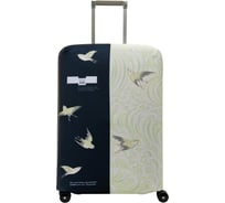 Чехол для чемодана ROUTEMARK Использованы фрагменты японской декоративной бумаги SP310 размер M/L Птицы-M/L