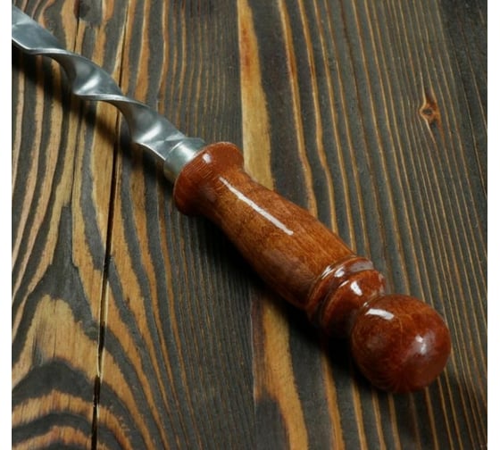 Узбекская кочерга СИМАЛЕНД с деревянной ручкой, с узором, 70х1.6 см, сталь 3 мм 4461109