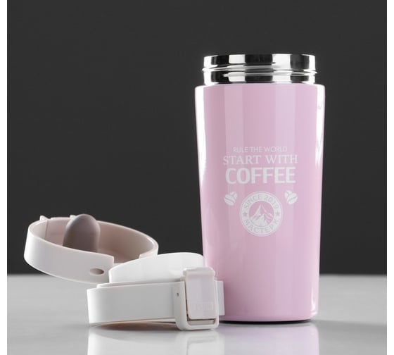 Термокружка Мастер К Start with coffee 380 мл, сохраняет тепло 6 ч, 17.5x8.5 см 4432401