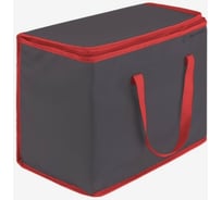 Термосумка с ручками Paxwell Фреш 1L большая, цвет темно-серый, красная окантовка FRTB1L-101794