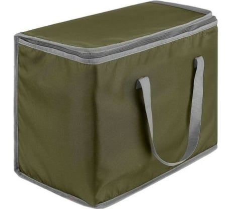 Термосумка с ручками Paxwell Фреш 1L большая, цвет хаки, серая окантовка FRTB1L-101801