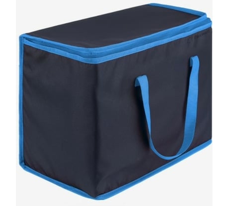 Термосумка с ручками Paxwell Фреш 1L большая, цвет темно-синий, голубая окантовка FRTB1L-101793