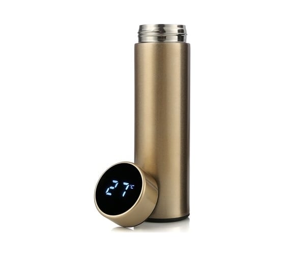Термос PAPILIO Home 0.5л, c датчиком температуры, золотой STG-500