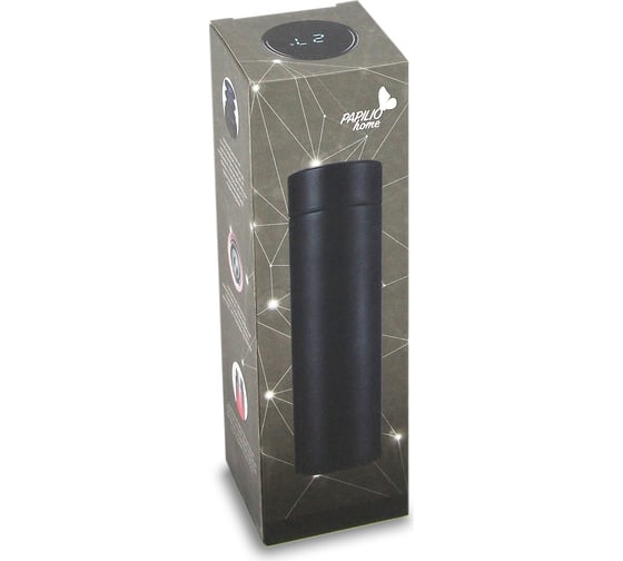 Термос PAPILIO Home 0.5л, c датчиком температуры, золотой STG-500