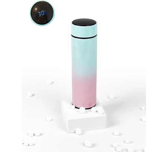 Термос PAPILIO Home 0.5 л, c датчиком температуры, голубой STLB-500