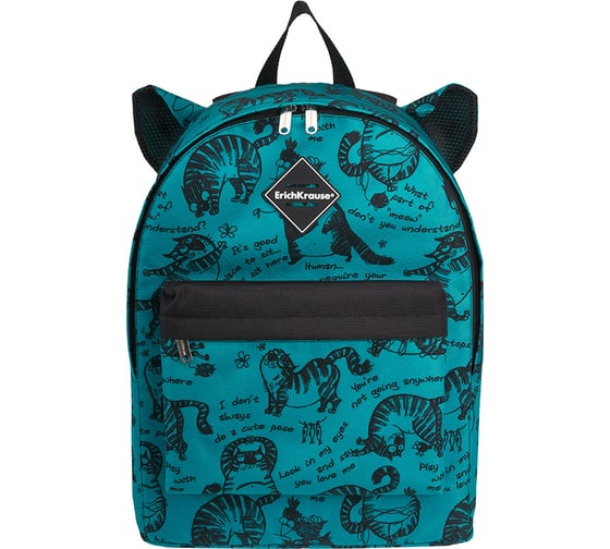 Рюкзак ErichKrause EasyLine Animals 17L Zen Cats, turquoise 55361