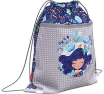 Мешок для обуви ErichKrause Bluecurl, с карманом на молнии, 500x410 мм, 54558