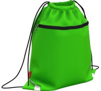 Мешок для обуви ErichKrause Neon Green, с карманом на молнии, 500x410 мм, 49114