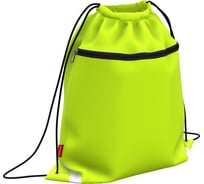 Мешок для обуви ErichKrause Neon Yellow, с карманом на молнии, 500x410 мм, 49115