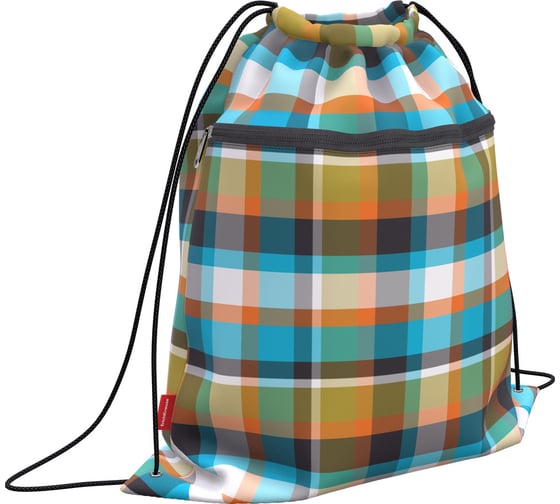 Мешок для обуви ErichKrause Colorado Tartan, с карманом на молнии, 500x410 мм, 52138 1