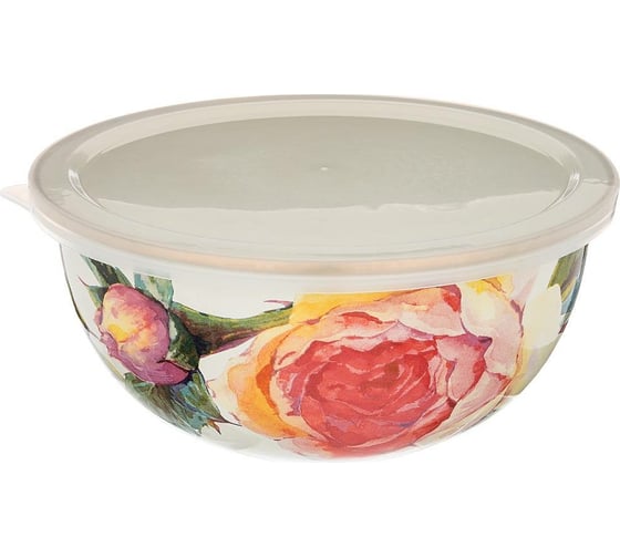 Эмалированная миска с пластиковой крышкой Agnessсерия Винтаж, 24x10, 5 см, 2.8л 950-043