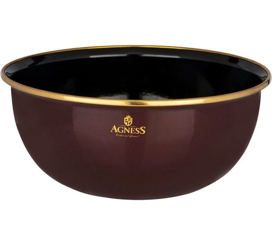 Эмалированная миска с пластиковой крышкой Agness серия ТЮДОР, 20x9 см, 1.7л 950-331