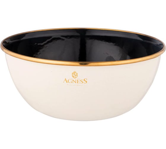 Эмалированная миска с пластиковой крышкой Agness серия ТЮДОР, 20x9 см,1.7 л 950-316