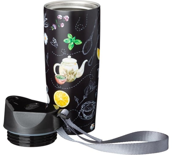 Термокружка с кнопкой-стоппером Agness TEA TIME 380 мл 709-090