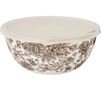 Эмалированная миска с пластиковой крышкой Agness серия ROYAL GARDEN 20x9 см, 1.7 л950-090