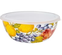 Эмалированная миска с пластиковой крышкой Agness серия ФЛАНДРИЯ 20x9 см, 1.7л 950-438