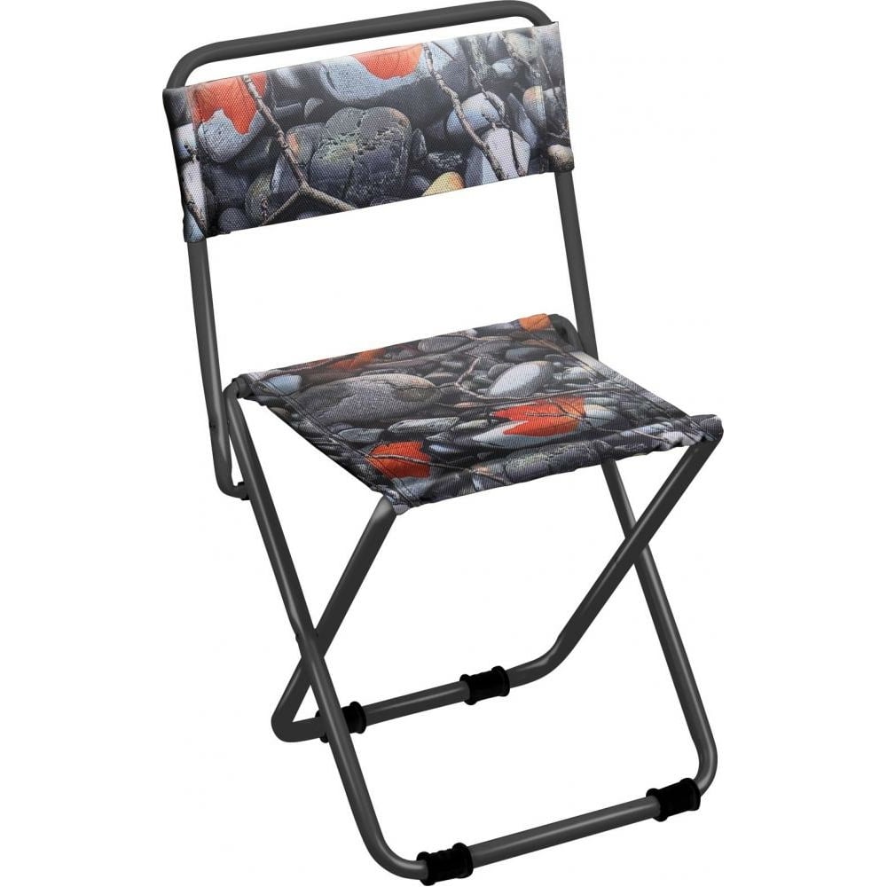 Походный складной стул №1 со спинкой Nika с камнями и кленовыми ...