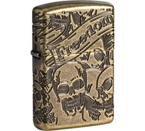 Зажигалка Zippo Armor с покрытием Antique Brass, латунь/сталь, медная, матовая, 36x12x56 мм 49035