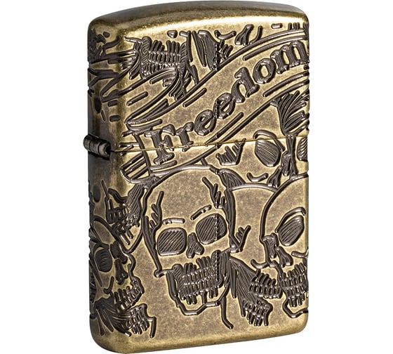 Зажигалка Zippo Armor с покрытием Antique Brass, латунь/сталь, медная, матовая, 36x12x56 мм 49035 1