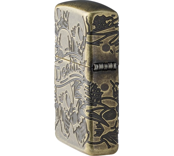 Зажигалка Zippo Armor с покрытием Antique Brass, латунь/сталь, медная, матовая, 36x12x56 мм 49035