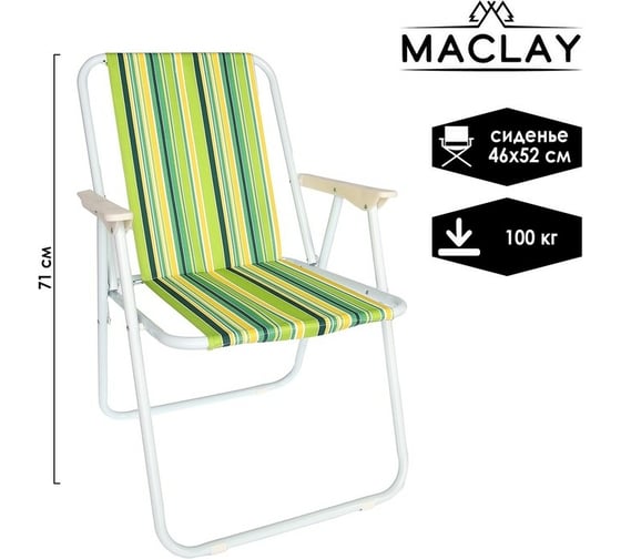 Складное кресло Maclay Sorrento 46x52x71 см, до 100 кг 2747677