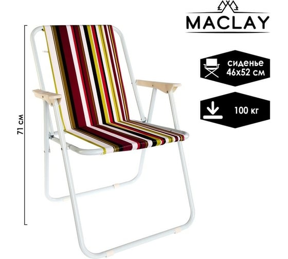 Складное кресло Maclay Sorrento 46x52x71 см, до 100 кг 2747679