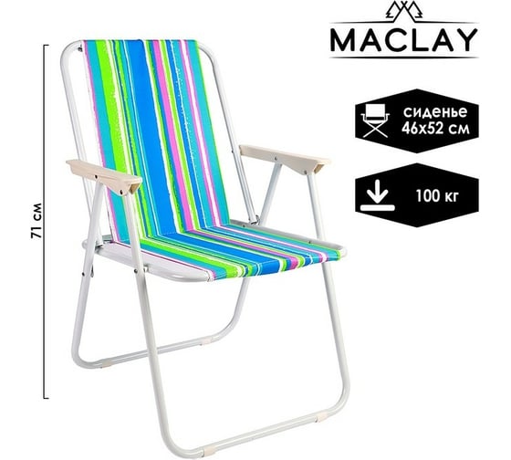 Складное кресло Maclay Sorrento 46x52x71 см, до 100 кг 2747678