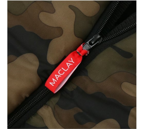 Четырехслойный спальник Maclay camping comfort cold L, одеяло+подголовник, 185х70 см 6478996