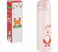Термос PERFECTO LINEA MERRY CHRISTMAS, 500 мл, нержавеющая сталь, розовый 27-225465