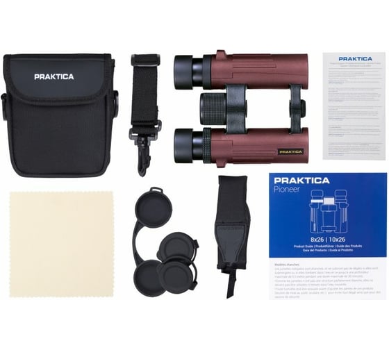 Бинокль Praktica Pioneer 10x26, водозащита, красный PRA228