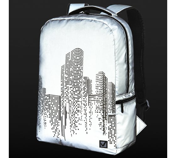 Универсальный рюкзак BRAUBERG REFLECTIVE, светоотражающий мат, City, серый, 42x20x13см, 270757