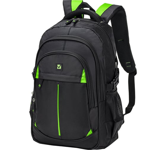 Универсальный рюкзак BRAUBERG TITANIUM, черный с салатовыми вставками, 45x28x18см, 270766 1