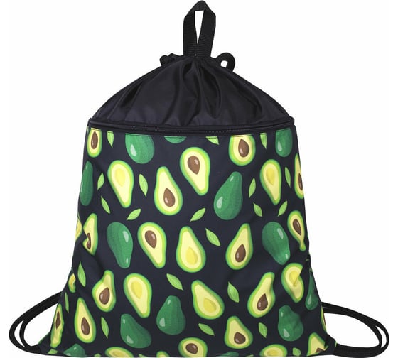 Мешок для обуви с ручкой BRAUBERG, карман на молнии, сетка, 51x41 см, Avocado, 271058 1