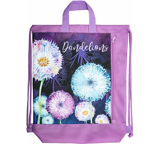 Мешок для обуви с ручками ЮНЛАНДИЯ Flowers боковой карман на молнии, 46x36 см 271065