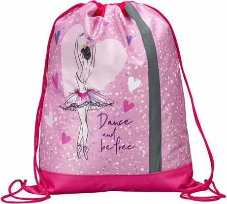 Плотный мешок для обуви ЮНЛАНДИЯ Ballerina светоотражающая полоса, 46x36 см 270915