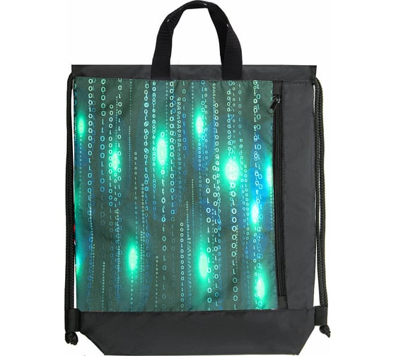 Мешок для обуви с ручками ЮНЛАНДИЯ Matrix боковой карман на молнии, 46x36 см 271068
