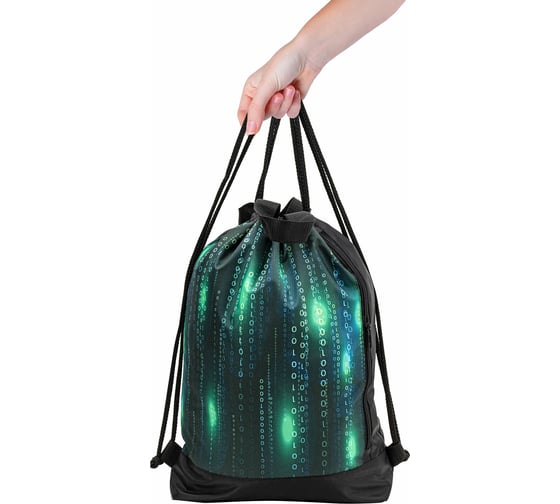 Мешок для обуви с ручками ЮНЛАНДИЯ Matrix боковой карман на молнии, 46x36 см 271068