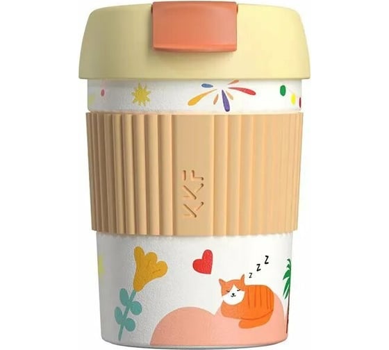 Термостакан-непроливайка KissKissFish Rainbow Vacuum Coffee Tumbler Mini праздничный S-U35C-AKI 1
