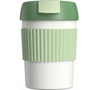 Термостакан-непроливайка KissKissFish Rainbow Vacuum Coffee Tumbler Mini зеленый/белый S-U35C-124