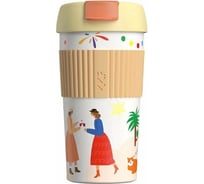 Термостакан-непроливайка KissKissFish Rainbow Vacuum Coffee Tumbler Праздничный S-U45C-AKI