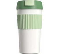 Термостакан-непроливайка KissKissFish Rainbow Vacuum Coffee Tumbler зеленый/белый S-U45C-186