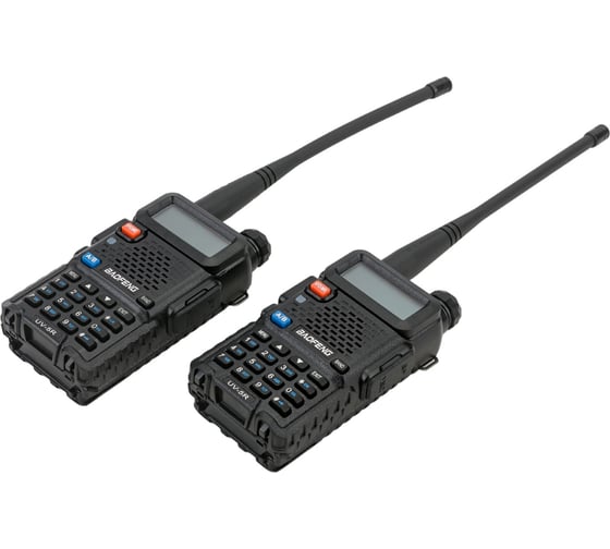 Портативная радиостанция Baofeng UV-5R, 1800мАч, 136-174/400-480 МГц, 127 каналов, 5 Вт, 2 шт 00029100