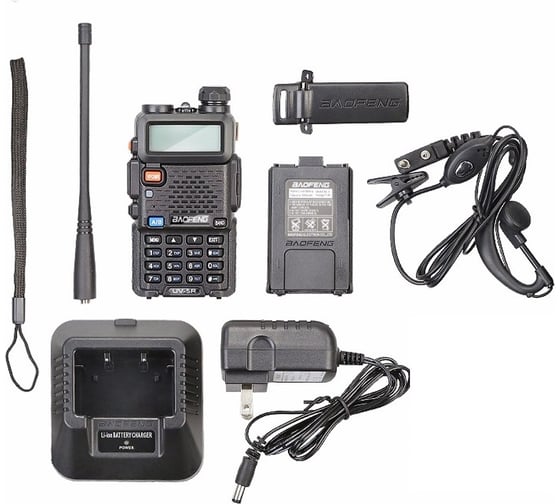 Портативная радиостанция Baofeng UV-5R, 1800мАч, 136-174/400-480 МГц, 127 каналов, 5 Вт, 2 шт 00029100