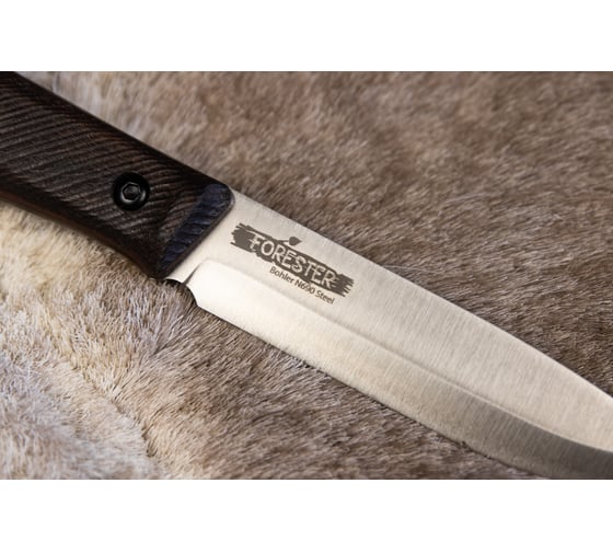 Туристический нож Kizlyar Supreme Forester StoneWash, сталь N690, рукоять из Кавказского ореха 4650065059749