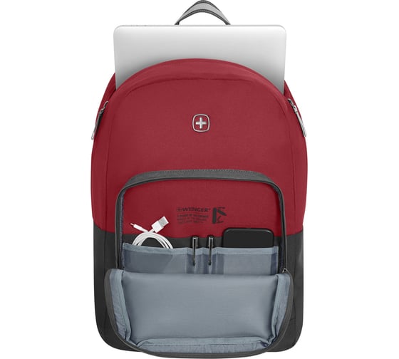 Рюкзак Wenger NEXT Crango 16", красный/черный, переработанный ПЭТ/Полиэстер, 33x22x46 см, 27 л 611980