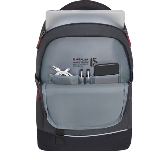 Рюкзак Wenger NEXT Tyon 16", антрацит/черный, переработанный ПЭТ/Полиэстер, 32x18x48 см, 23 л 611983