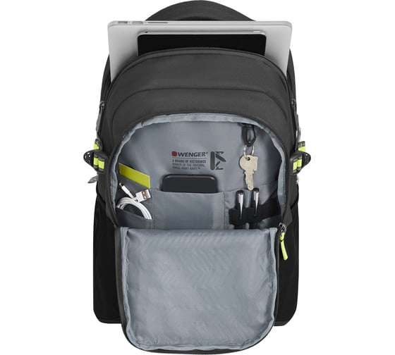 Рюкзак Wenger NEXT Ryde 16", антрацит/черный, переработанный ПЭТ/Полиэстер, 32x21x47 см, 26 л 611990